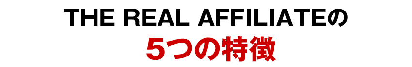 THE REAL AFFILIATEの5つの特徴